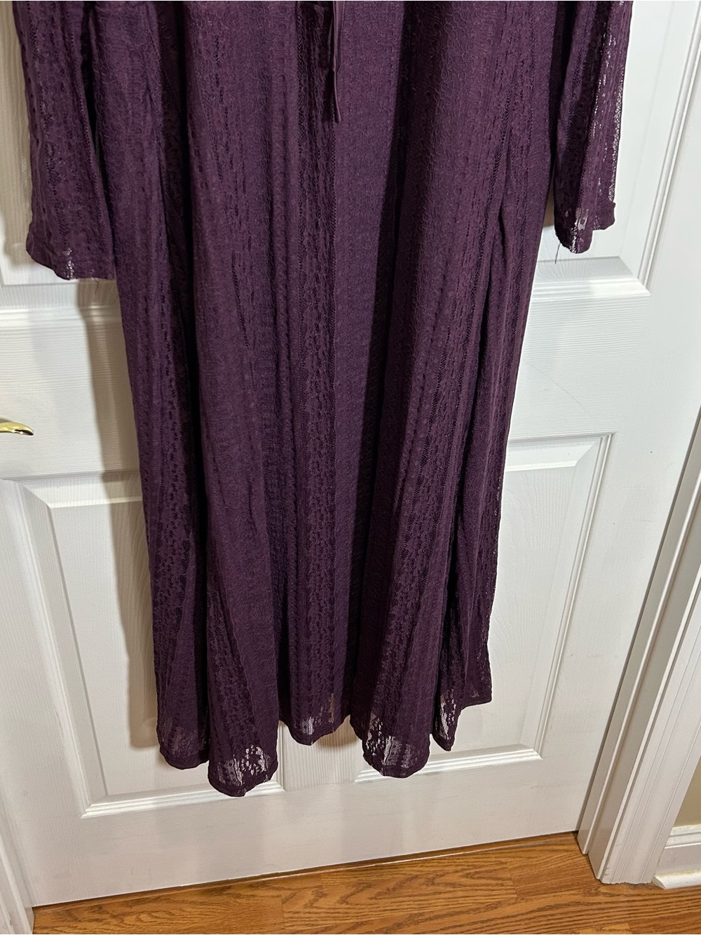 BloomChic Deep Plum Lace Midi Dress - Picture 4 of 8